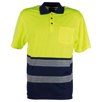 Сигнална тениска с яка GLOW HV YELLOW - 3XL / сигнално жълт