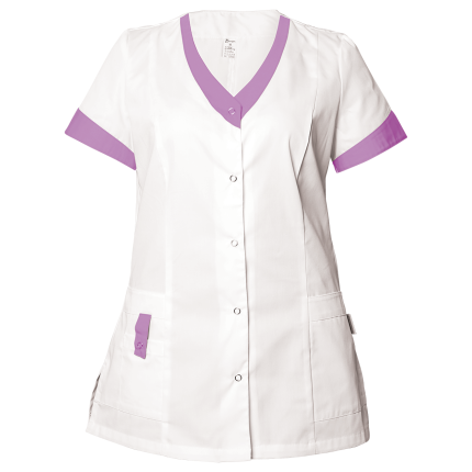 Дамска медицинска туника ALEGRA WHITE/PURPLE - S / бял