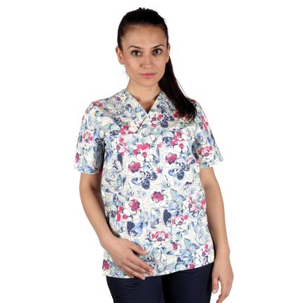 Дамска медицинска туника BUTTERFLIES - 2XL / цветен