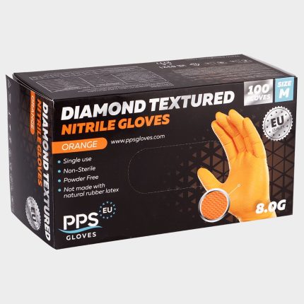 Нитрилни ръкавици PPS DIAMOND GRIP PF - M / оранжев