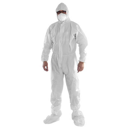 Защитен гащеризон с качулка COVERSAFE COVERALL - 5XL / бял